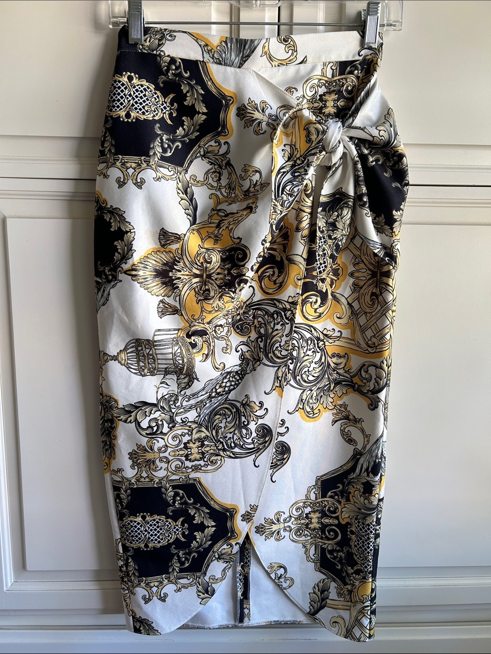 ✨ River Island Baroque Print Wrap Midi Skirt | UK 6 / US 2